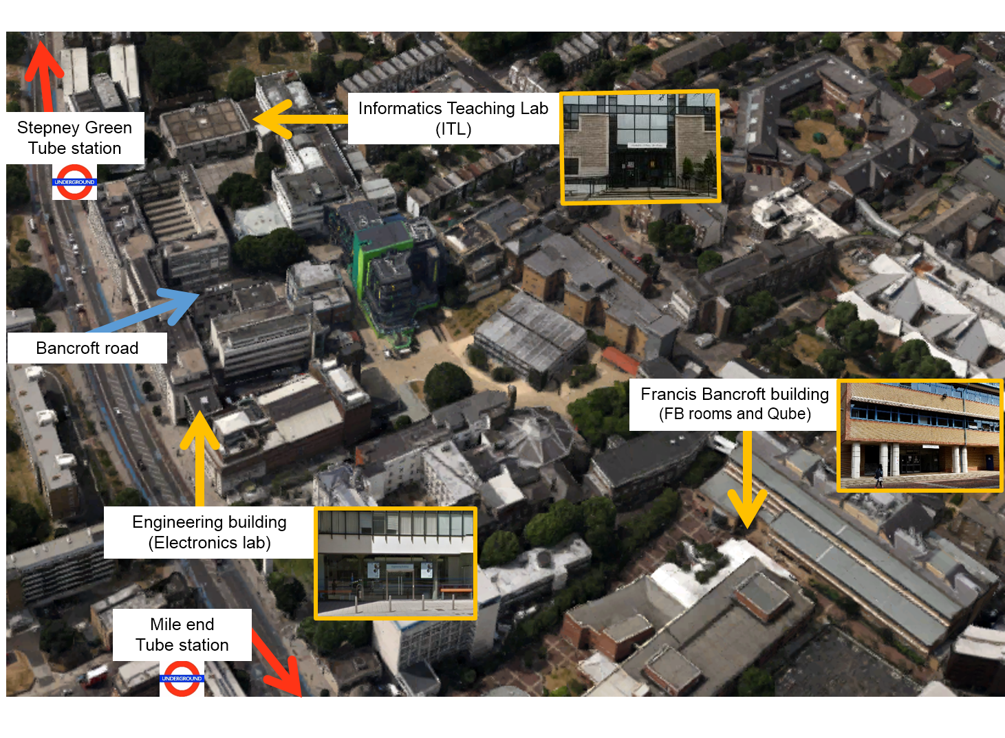 Mile End Campus map